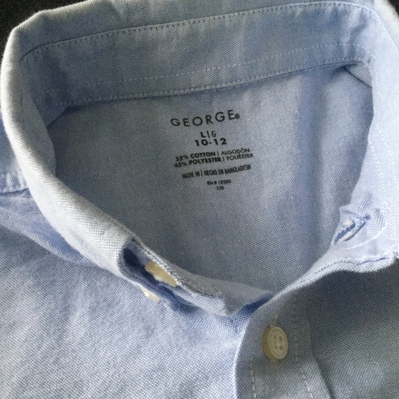 👦🏼 Boys Large 10/12 Oxford Cloth Button-up Shirt - Picture 3 of 3